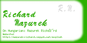 richard mazurek business card